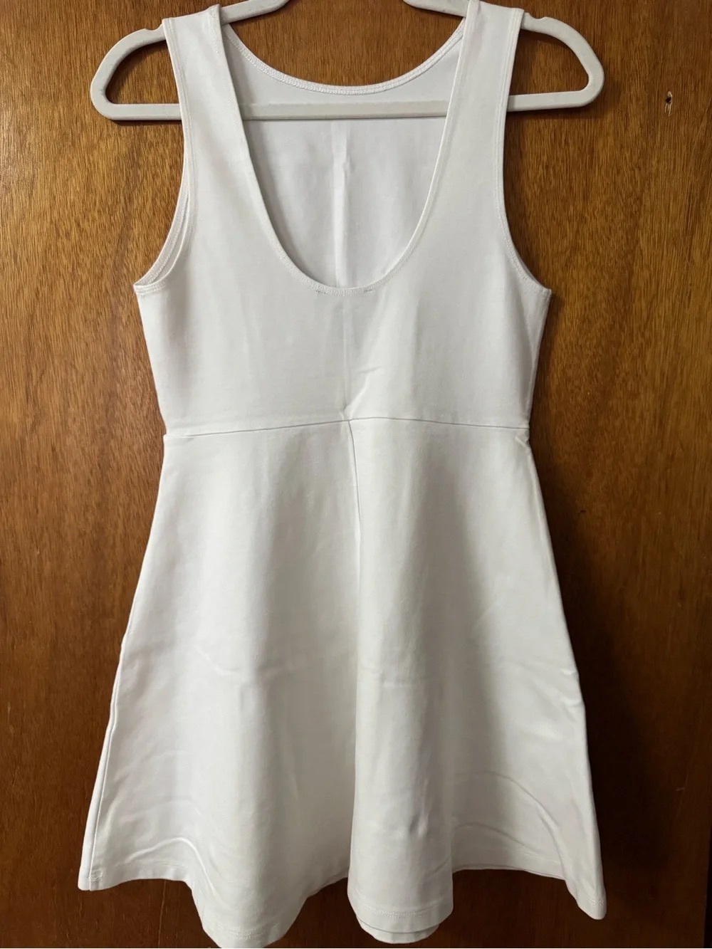 Classic White Scoop Neck A-Line Dress